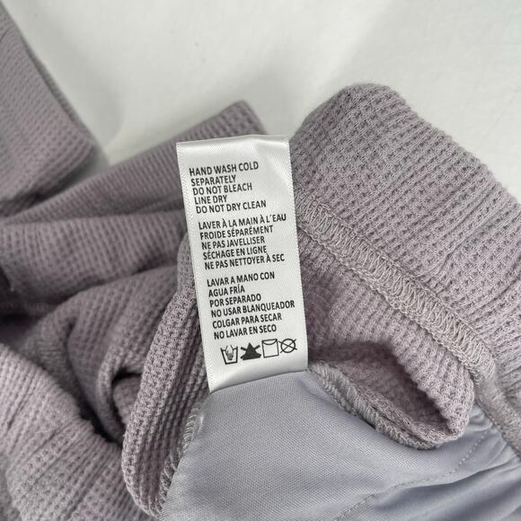 GOOD AMERICAN Thermal Boyfriend Sweatpants Size 0 (US Extra Small) NWT Lilac - Picture 12 of 15